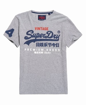 Superdry Premium Goods Tri Férfi Pólók Szürke | RKNMY5237